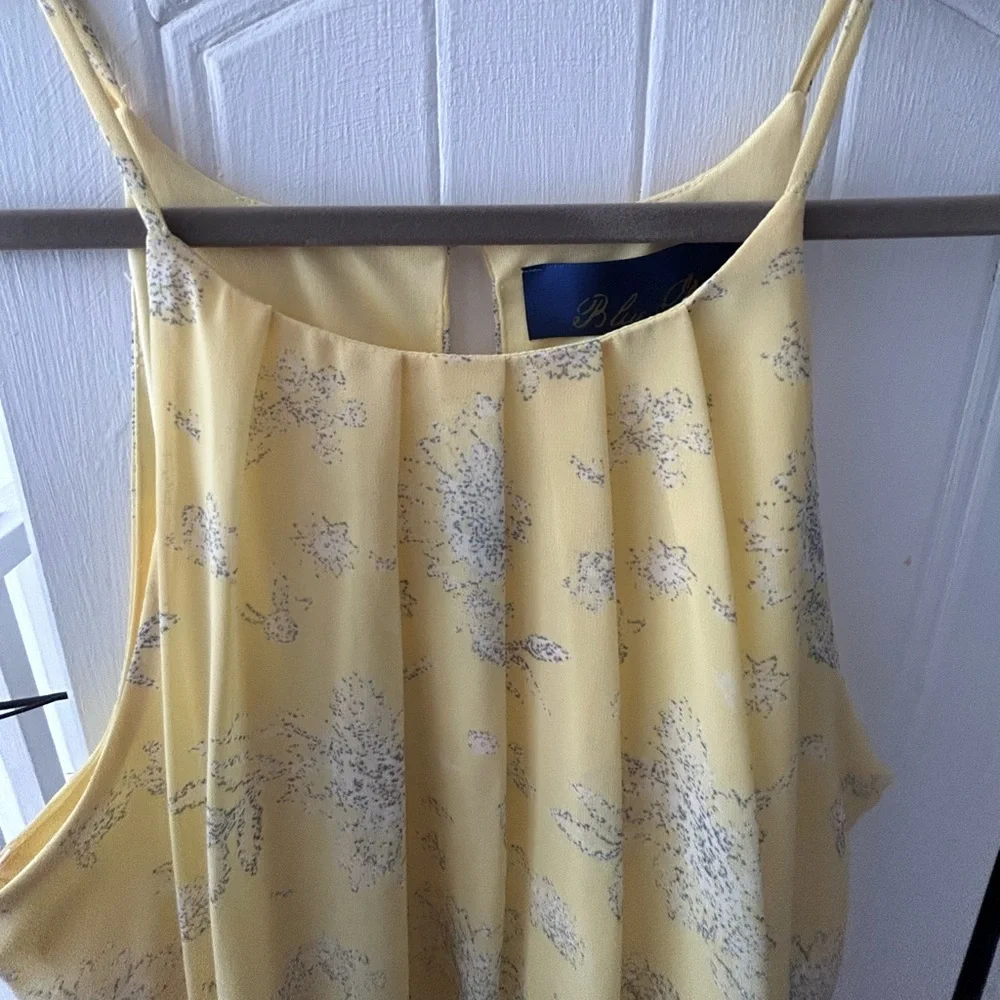 NWOT BLUE RAIN Yellow Sleeveless Dress w/Floral Print and Elastic Waist, Flared - Picture 5 of 14